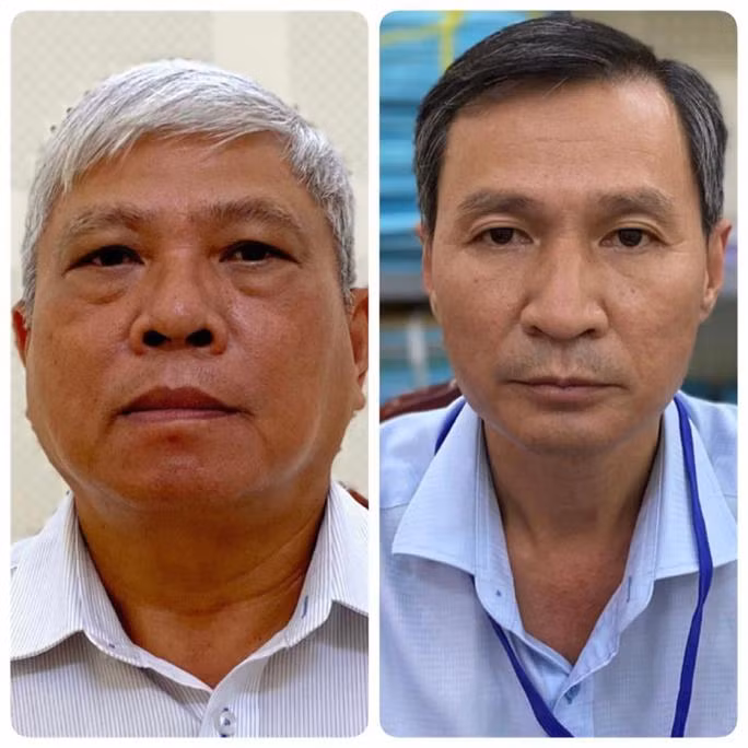 Các bị can Đặng Quang Việt và Nguyễn Thành Nhân (từ trái qua phải). Ảnh: Bộ Công an
