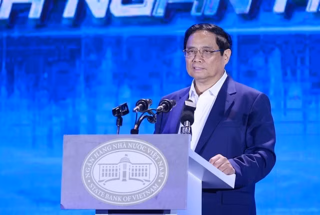 Thủ tướng Chính phủ Phạm Minh Chính phát biểu tại sự kiện sáng 8-5. Ảnh: VGP