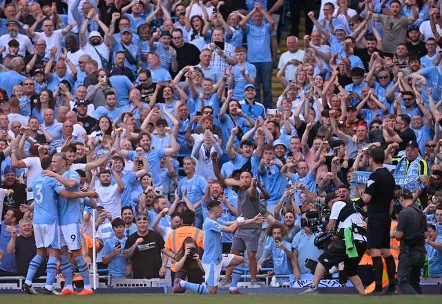Man City đăng quang Ngoại hạng Anh 2023 -2024 sau chiến thắng trước West Ham ở vòng cuối. ẢNH AFP
