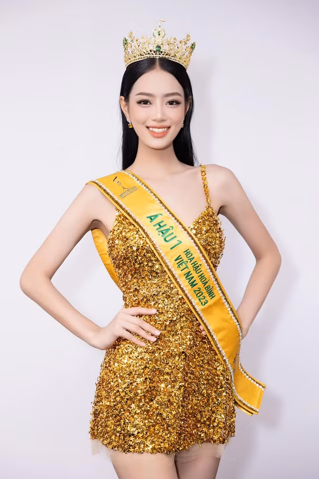 Theo người đẹp, đây là cơ hội và bước khởi đầu tốt đẹp để cô tiếp tục với hành trình mới. Khánh Linh chia sẻ: "Tôi tin với sự nỗ lực của bản thân, tôi sẽ có những bước đi đúng đắn trong vai trò là một á hậu. Tôi muốn đem đến hình ảnh một người đẹp có tri thức, bản lĩnh đến với khán giả". Ảnh: FBNV