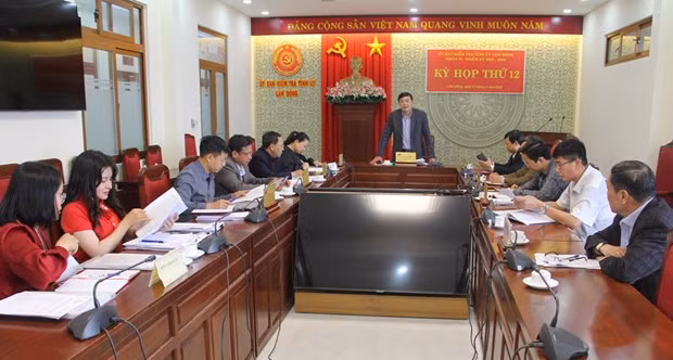 Quang cảnh Kỳ họp thứ 12 Ủy ban Kiểm tra Tỉnh ủy Lâm Đồng. (Nguồn: Báo Lâm Đồng)