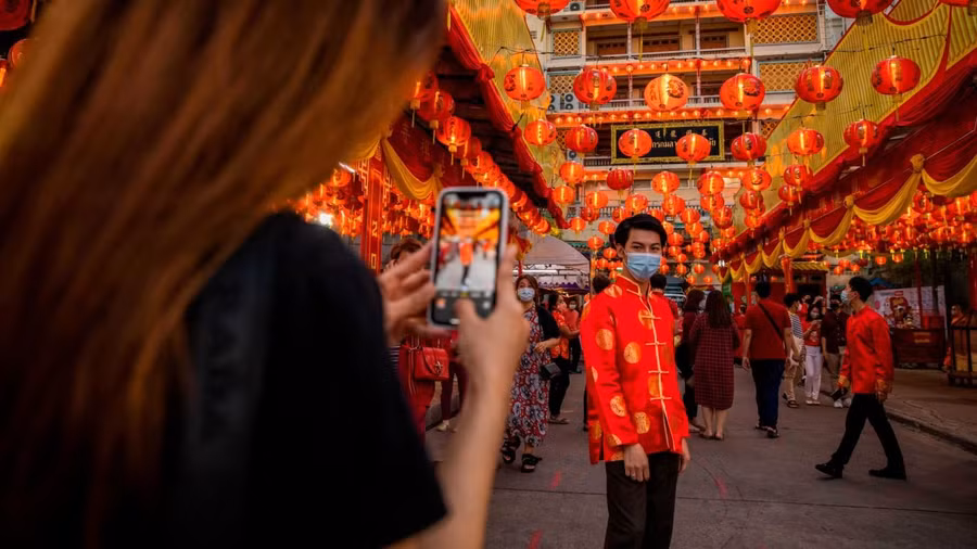 Khu phố người Hoa ở Bangkok, Thái Lan. Ảnh: AFP Khu phố người Hoa ở Bangkok, Thái Lan. Ảnh: AFP