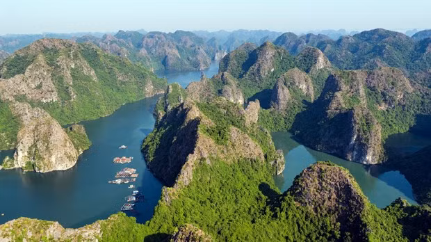 Một góc vịnh Lan Hạ nhìn từ trên cao. (Ảnh: CTV/Vietnam+)