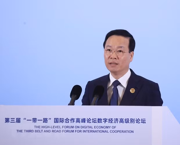 Chủ tịch nước Võ Văn Thưởng phát biểu tại Phiên họp Cấp cao với chủ đề “Kinh tế Số - Động lực mới của tăng trưởng.” (Ảnh: Thống Nhất/TTXVN) Chủ tịch nước Võ Văn Thưởng phát biểu tại Phiên họp Cấp cao với chủ đề “Kinh tế Số - Động lực mới của tăng trưởng.” (Ảnh: Thống Nhất/TTXVN)