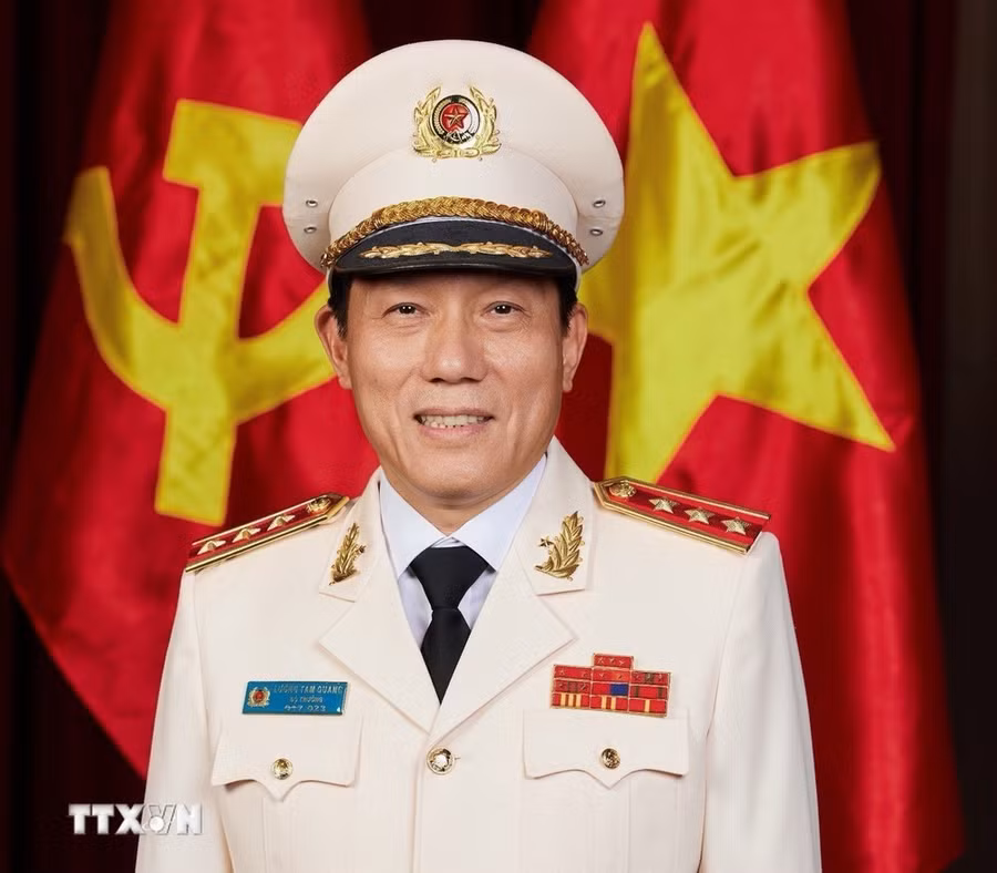 Thượng tướng Lương Tam Quang, Bí thư Đảng ủy Công an Trung ương, Ủy viên Trung ương Đảng, Bộ trưởng Bộ Công an, được bầu bổ sung làm Ủy viên Bộ Chính trị. (Ảnh: TTXVN)