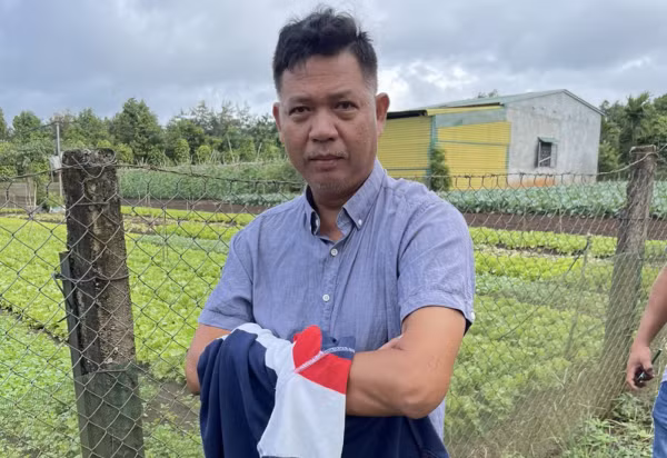 Phan Đình Thành sau khi bị bắt giữ tại huyện Đắk Mil, tỉnh Đắk Nông.
