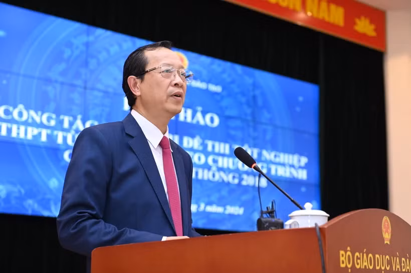 Thứ trưởng Bộ Giáo dục và Đào tạo Phạm Ngọc Thưởng. (Ảnh: PV/Vietnam+) Thứ trưởng Bộ Giáo dục và Đào tạo Phạm Ngọc Thưởng. (Ảnh: PV/Vietnam+)