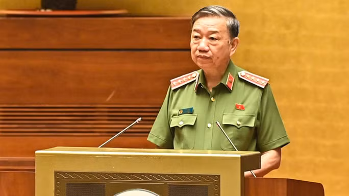 Đại tướng Tô Lâm: Đã khởi tố 92 bị can trong vụ tấn công trụ sở ở Đắk Lắk - Ảnh 1. Đại tướng Tô Lâm, Bộ trưởng Bộ Công an, trong một lần phát biểu tại Quốc hội