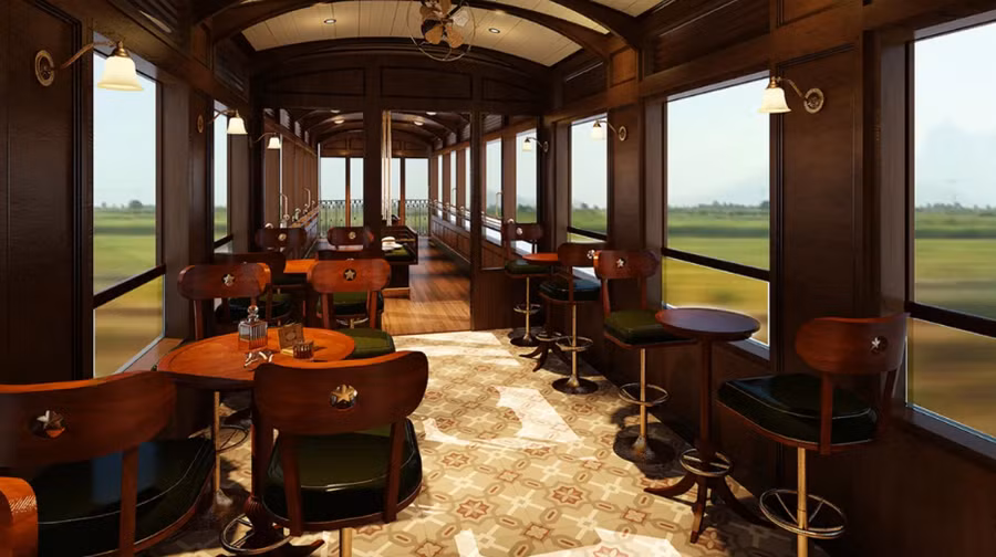 Phác họa nội thất của toa xe lửa Revolution Express. (Nguồn: Wafaifo &amp; Revolution Express/CNN)