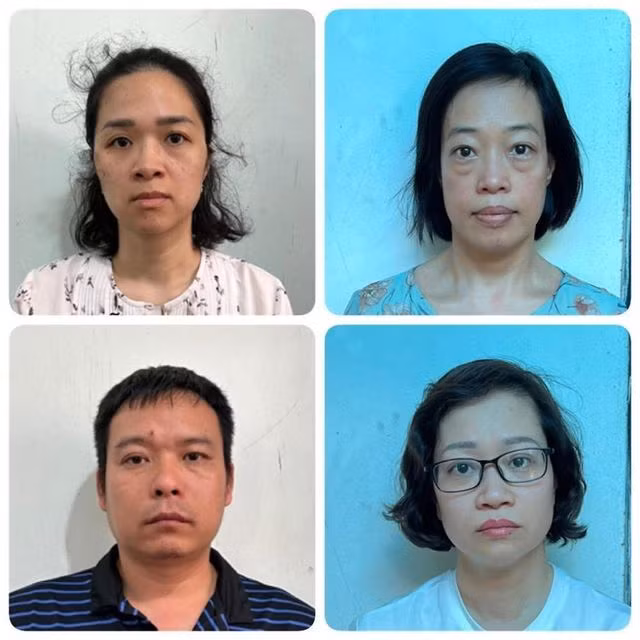 Các bị can trong vụ án. Ảnh: Bộ Công an