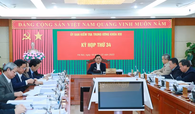 Quang cảnh phiên họp thứ 34 Ủy ban Kiểm tra Trung ương. (Ảnh: Phương Hoa/TTXVN)