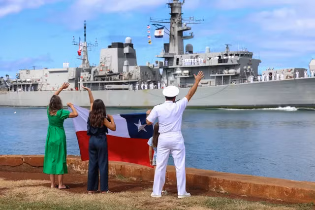 Hải quân Chile tới Hawaii tham dự RIMPAC. Ảnh: Al Jazeera
