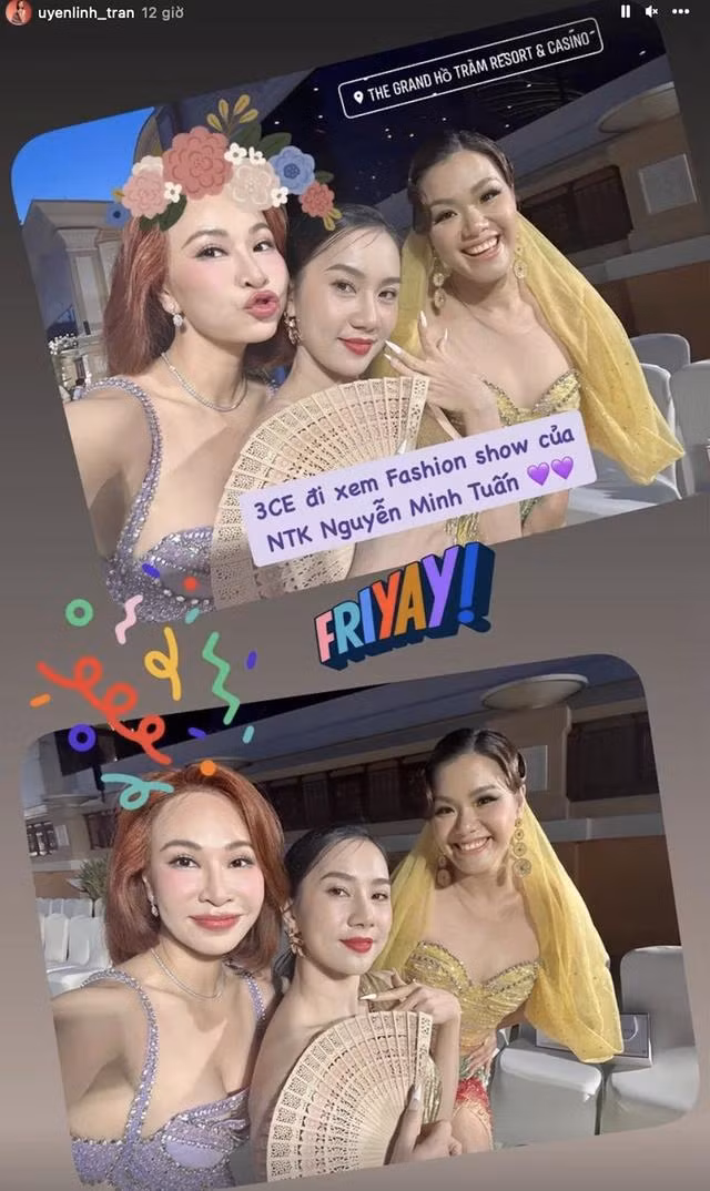 Uyên Linh chia sẻ khoảnh khắc hội ngộ Phương Vy và Phạm Lịch. Chụp màn hình