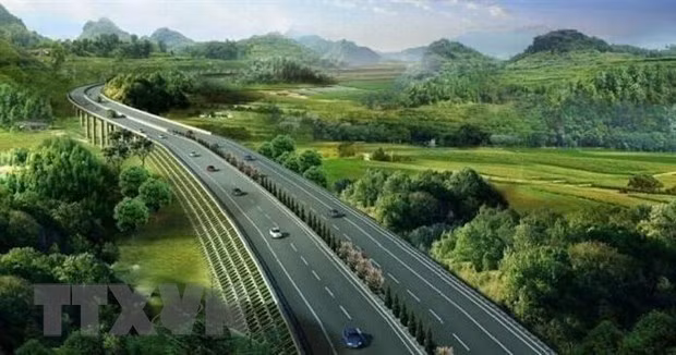 Bản vẽ phác thảo tuyến đường cao tốc Phnom Penh-Bavet, dự kiến hoàn thành vào cuối năm 2026 hoặc đầu năm 2027. (Ảnh: AKP/TTXVN)