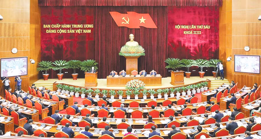 Quang cảnh Hội nghị lần thứ 6 Ban Chấp hành Trung ương Đảng khóa XIII. Ảnh: Nhật Bắc