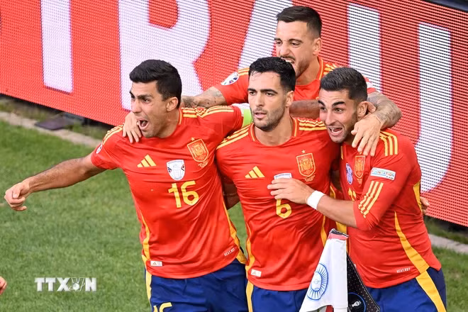 Tây Ban Nha đang là đội được đánh giá cao nhất cho chức vô địch EURO 2024. (Ảnh:AFP/TTXVN)