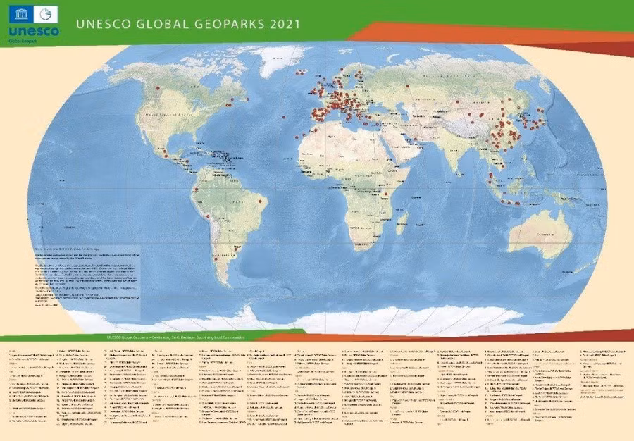 Bản đồ các CVĐCTC UNESCO trên thế giới (Nguồn internet)