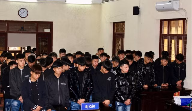 Các bị cáo tại phiên tòa