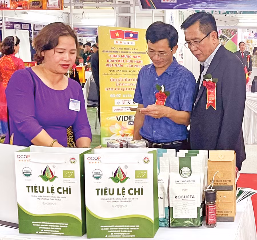Hợp tác xã Nông nghiệp và dịch vụ Nam Yang thường xuyên tham gia các chương trình xúc tiến thương mại trong và ngoài nước để mở rộng thị trường tiêu thụ. Ảnh: Vũ Thảo