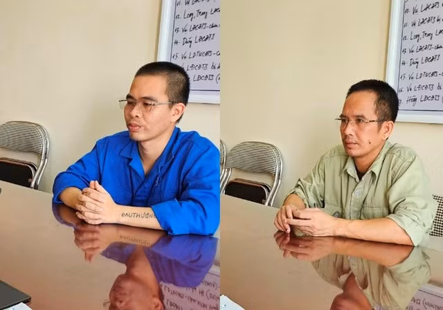 Trương Văn Bằng và Vũ Văn Đại tại cơ quan công an. CÔNG AN CUNG CẤP