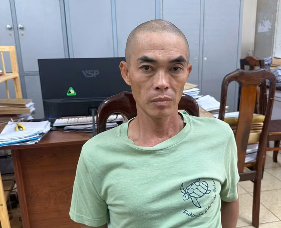 Đối tượng Thảo tại cơ quan công an