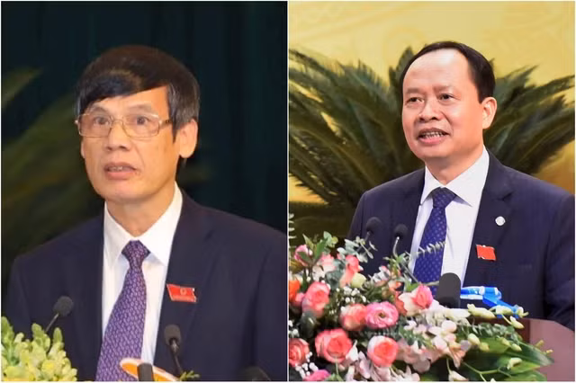 Cựu bí thư Thanh Hóa Trịnh Văn Chiến (phải) và cựu Chủ tịch UBND tỉnh Thanh Hóa Nguyễn Đình Xứng đã nộp lại số tiền 45 tỉ đồng (mỗi người 22,5 tỉ đồng) khắc phục hậu quả