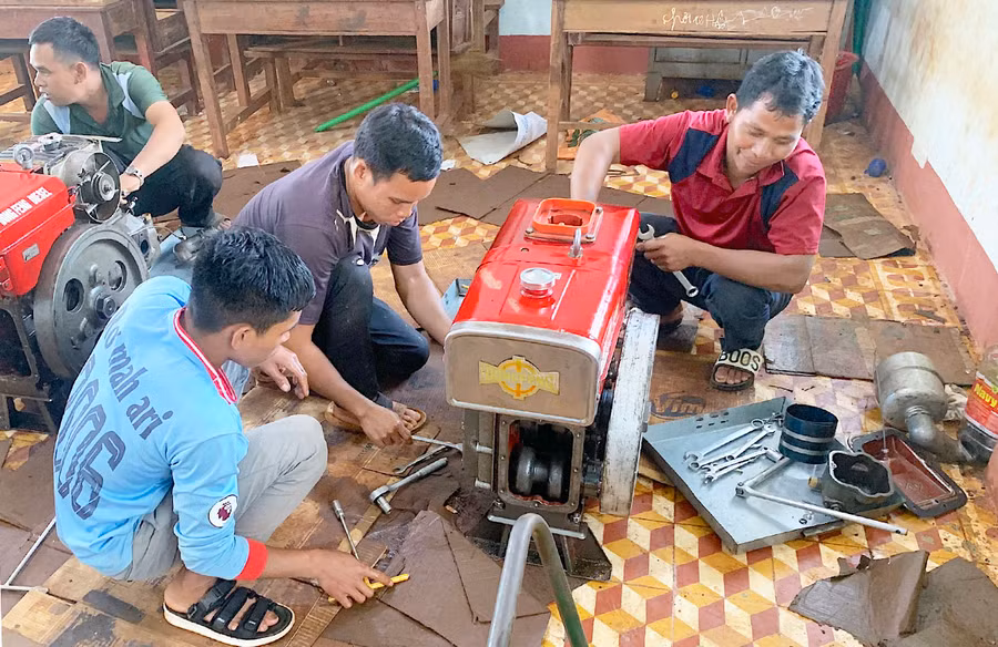 Từ năm 2022 đến nay, huyện Đức Cơ đã mở được 10 lớp đào tạo nghề dưới 3 tháng cho người DTTS với bình quân 30 học viên/lớp. Ảnh: Nhâm Tiến