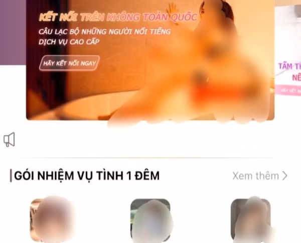 Trang web hướng dẫn nạn nhân thực hiện "Gói nhiệm vụ tình một đêm".