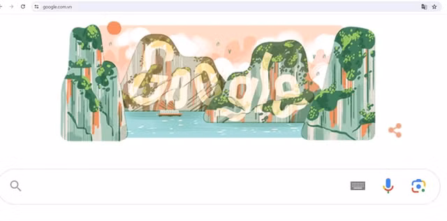 Trang chủ Google vinh danh Di sản thiên nhiên thế giới vịnh Hạ Long trên Google Doodle. ẢNH CHỤP MÀN HÌNH
