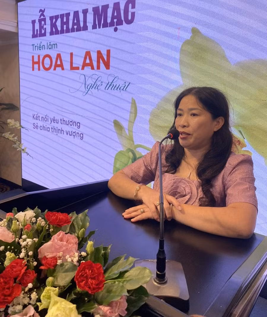 Phó Giám đốc Sở Công thương Lâm Đồng Cao Thị Thanh phát biểu tại lễ khai mạc