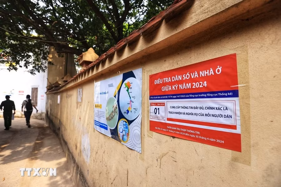 Điều tra dân số giữa kỳ 2024 được thực hiện trên phạm vi cả nước. (Ảnh: Tuấn Anh/ TTXVN)