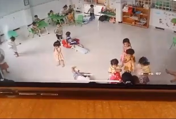 Hình ảnh camera lớp học của Trường Mầm non Tuổi Ngọc, hôm 23/5. (Nguồn: Nhà trường cung cấp)