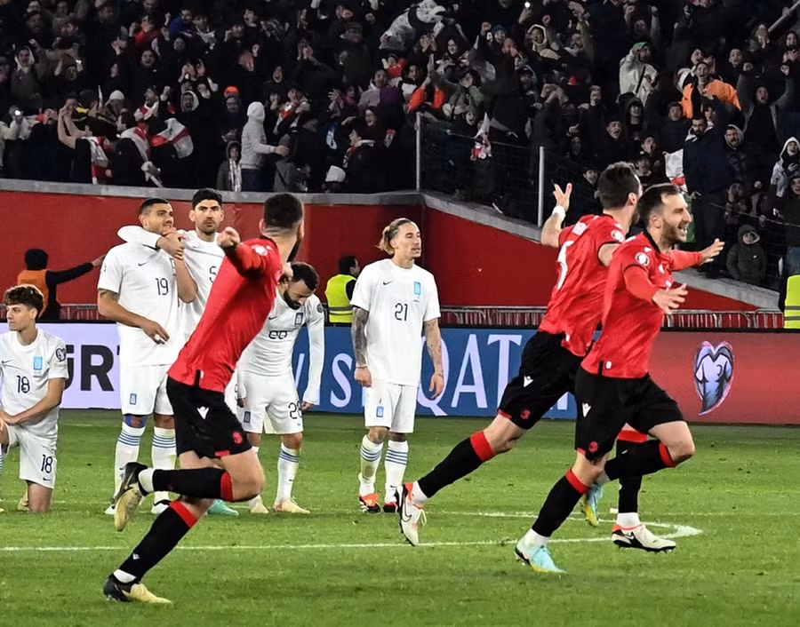 Gruzia vượt qua Hy Lạp để lần đầu tham dự Vòng chung kết EURO. (Nguồn: UEFA)