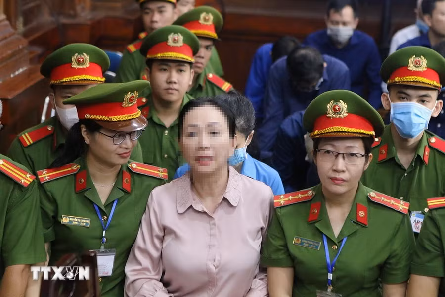 Bị cáo Trương Mỹ Lan tại phiên tòa ngày 3/4. (Ảnh: Thanh Vũ/TTXVN)