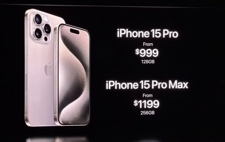 Giá bán iPhone 15 Pro và 15 Pro Max. Giá bán iPhone 15 Pro và 15 Pro Max.