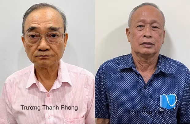 Đối tượng Trương Thanh Phong và Trần Văn Vẹn. (Ảnh: TTXVN phát)