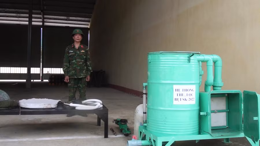 Thiết bị thu, lọc bụi SK-2022. Ảnh: Vĩnh Hoàng