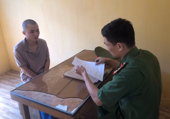 Đối tượng Ngô Trường Thịnh tại cơ quan công an
