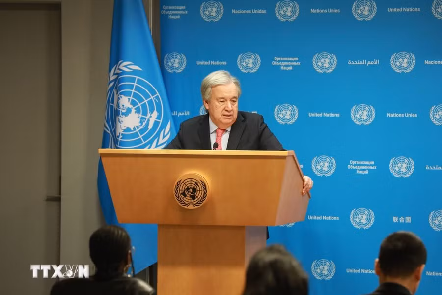 Tổng thư ký Antonio Guterres. (Ảnh: THX/TTXVN) Tổng thư ký Antonio Guterres. (Ảnh: THX/TTXVN)