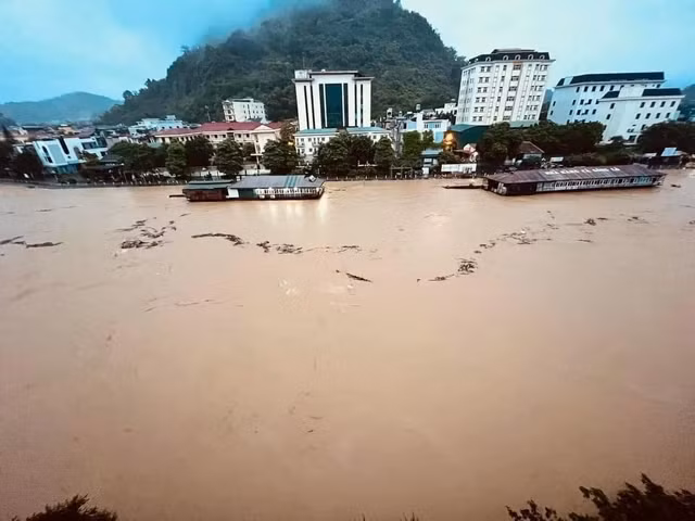 Chủ động ứng phó với đợt mưa lớn tại khu vực Bắc Bộ (Hình ảnh TP.Hà Giang trong đợt mưa lũ tháng 6. Ảnh CTV/TNO)