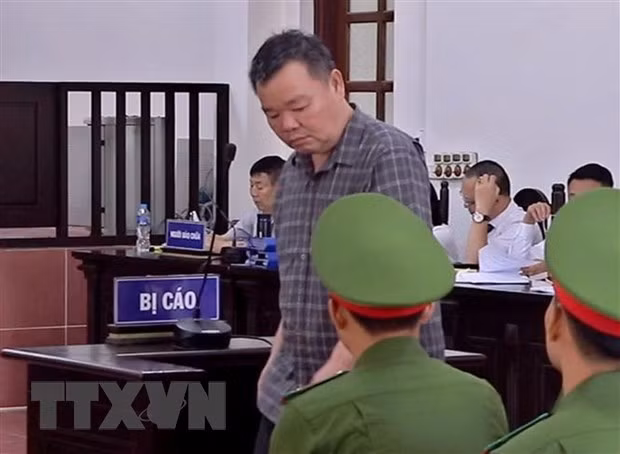 Bị cáo Nguyễn Đồng tại phiên tòa sơ thẩm. (Ảnh: Thanh Hải/TTXVN)