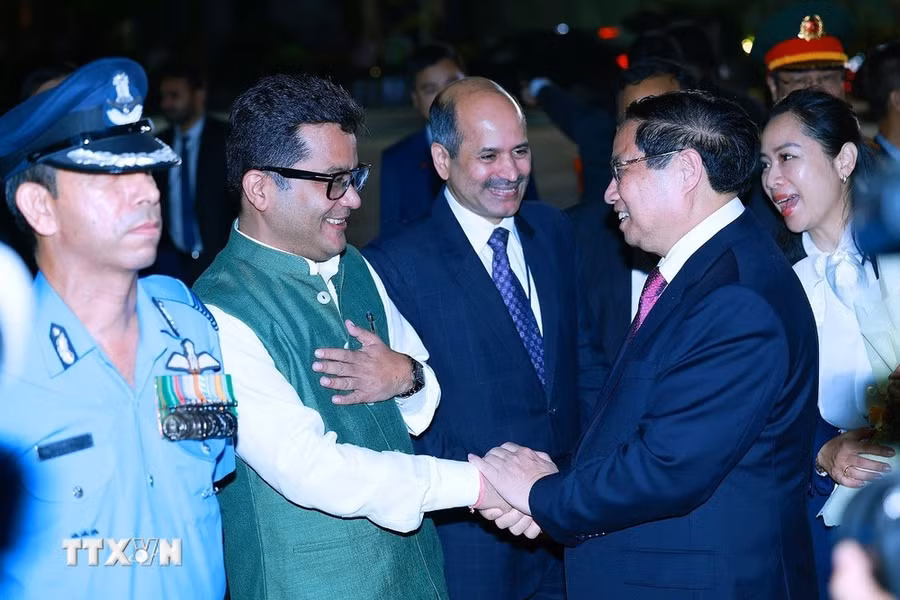 Thủ tướng Phạm Minh Chính rời Thủ đô New Delhi, kết thúc chuyến thăm cấp Nhà nước đến Ấn Độ. (Ảnh: Dương Giang/TTXVN)