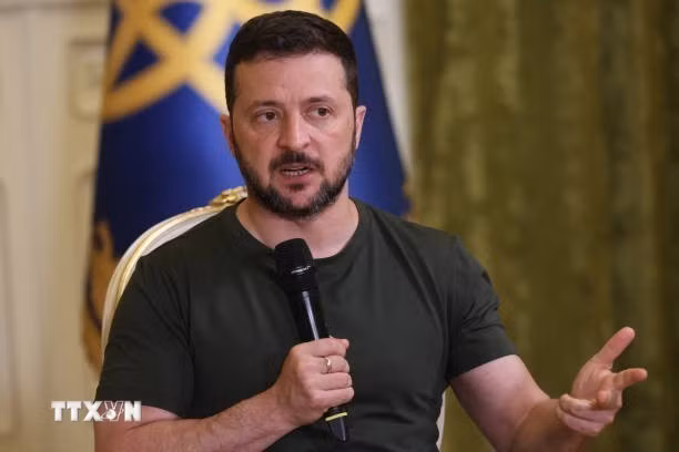 Tổng thống Ukraine Volodymyr Zelensky. (Ảnh: Getty Images/TTXVN) Tổng thống Ukraine Volodymyr Zelensky. (Ảnh: Getty Images/TTXVN)