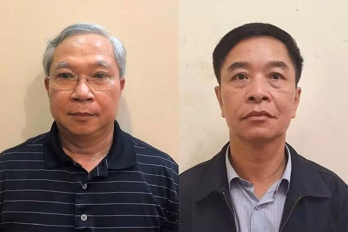 Bị cáo Mai Tuấn Anh (trái) và Trần Văn Tám. Ảnh: Bộ Công an