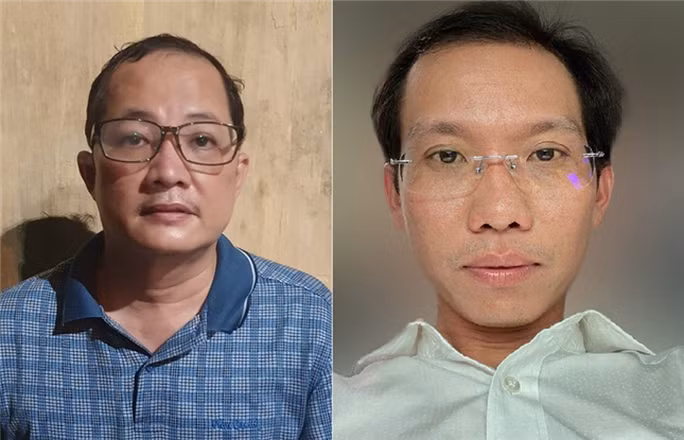 Cựu giám đốc Bệnh viện TP Thủ Đức dùng hơn 100 tỉ đồng tham ô để mua biệt thự, xe sang - Ảnh 1. Bị can Nguyễn Minh Quân (trái) và ông Nguyễn Văn Lợi tại Cơ quan điều tra. Ảnh: Bộ Công an