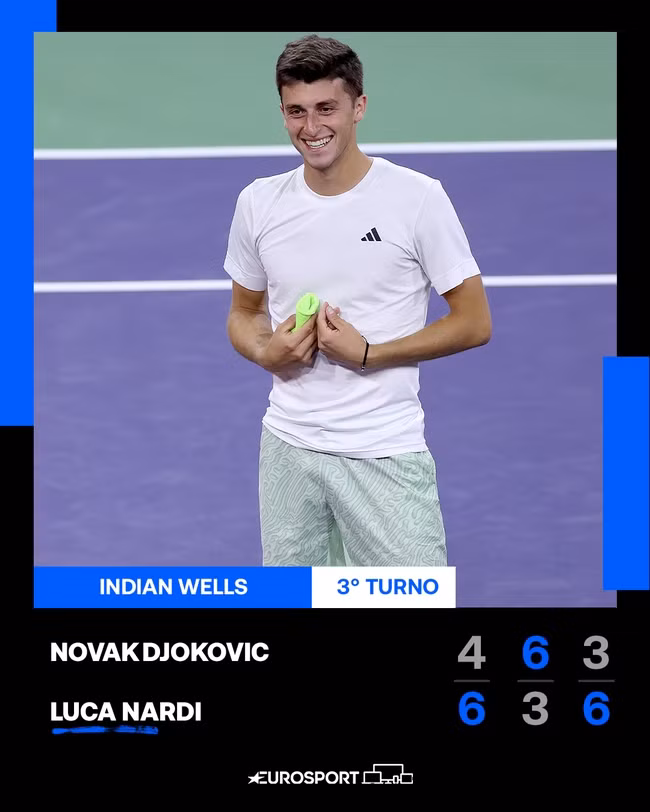 Nardi gây bất ngờ với chiến thắng trước Djokovic