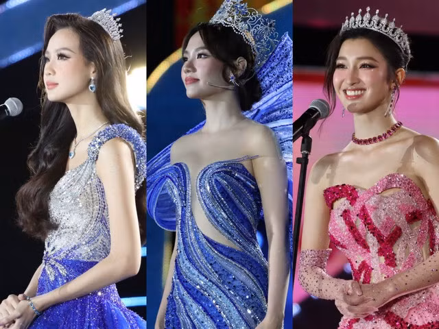 Top 3 Hoa hậu Thế giới Việt Nam 2022 chia sẻ tại đêm chung kết. Ảnh: M.H