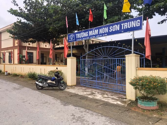 Trường Mầm non Sơn Trung cơ sở 2 - nơi xảy ra sự việc.