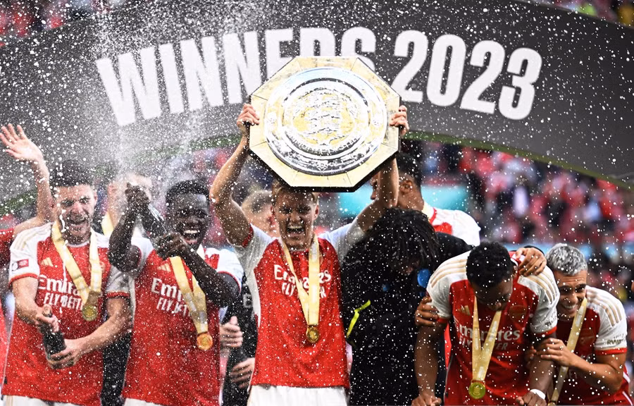 Arsenal giành Siêu cúp Anh 2023. (Nguồn: Getty Images) Arsenal giành Siêu cúp Anh 2023. (Nguồn: Getty Images)