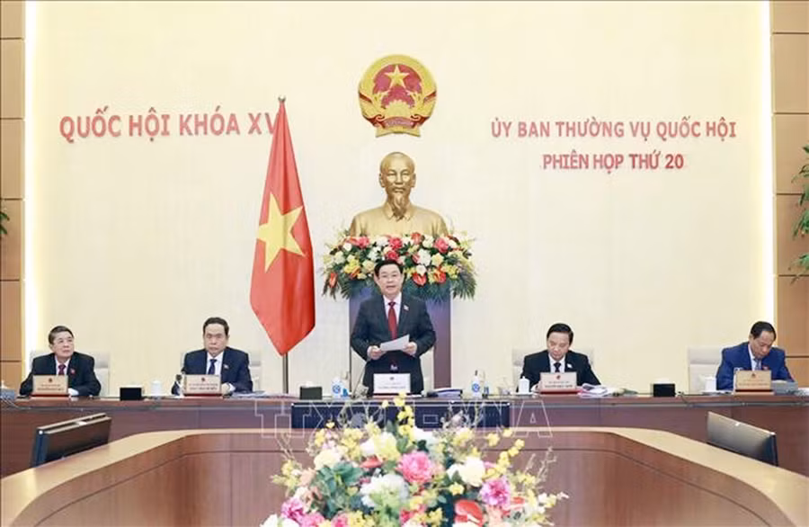 Chủ tịch Quốc hội Vương Đình Huệ phát biểu khai mạc. Ảnh: Doãn Tấn - TTXVN